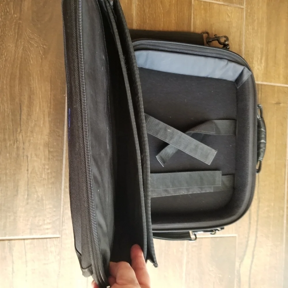 Dell Black Laptop Double-Sided Zipper Carrying Bag w/ Shoulder Strap 17x14x3